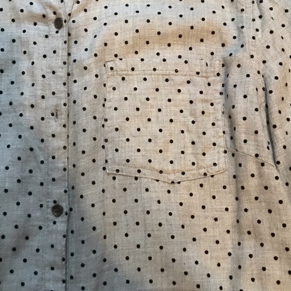 Maurices Gray with Black Dot Button Up - Picture 2 of 3